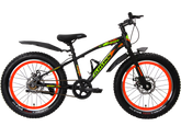 Kross Zinger 20T Steel Single Speed Kids Bicycle with Front & Rear Disc Brakes (20x3.0T, Alloy Rims, 11.6” Frame-Black-Orange)